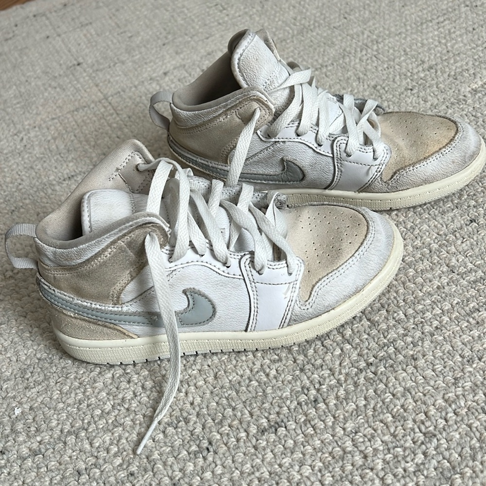 Girls Nike air Jordans, white sail, size 2